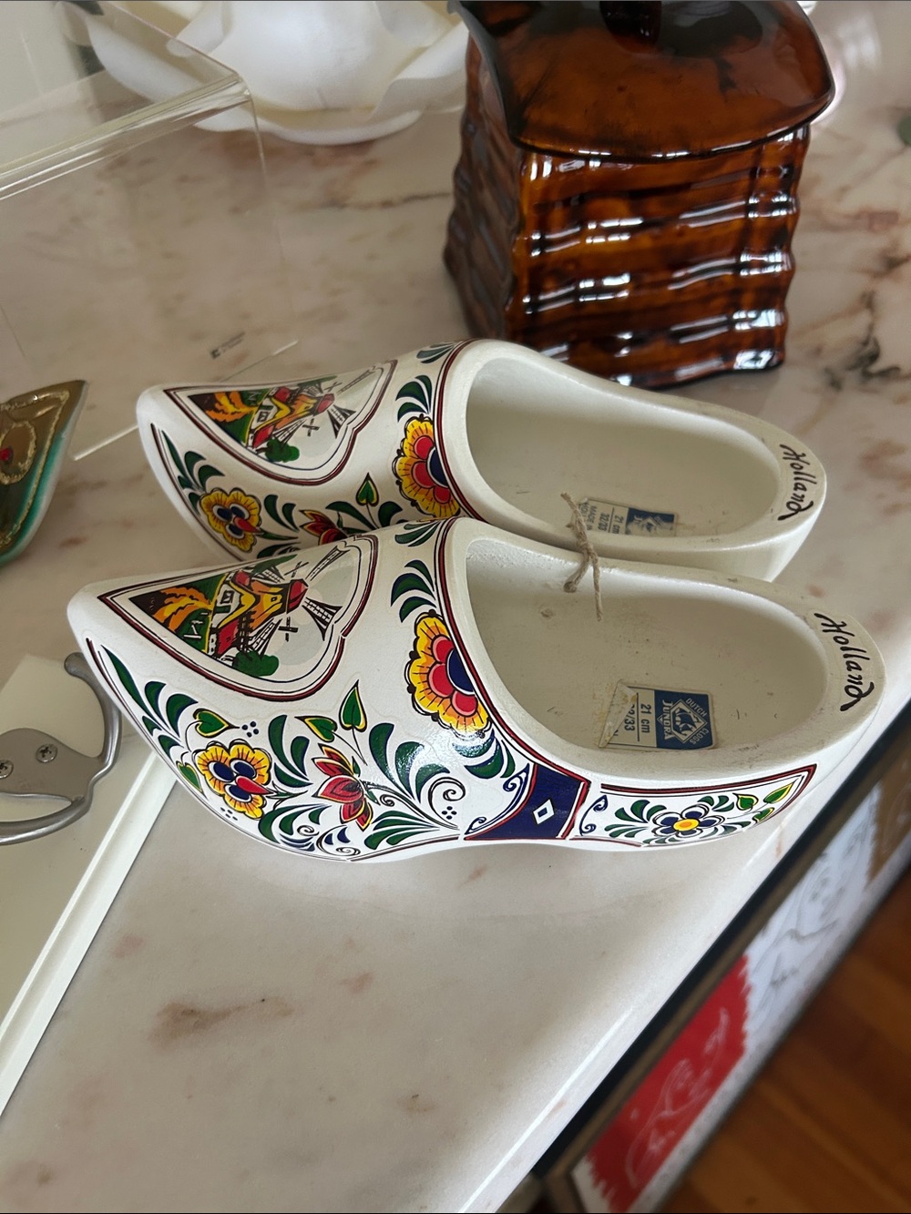 White Decorative Dutch Women's Clogs